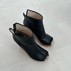 Jimmy Choo Black Leather Platform Heels